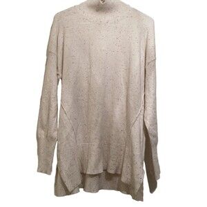 Rafaella Sweater Turtle Neck Large Cream With Confetti Dots Long/oversized